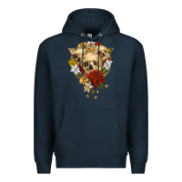 Navy Triangle Flower Skeletons Premium Hoodie - RanaPortraitStore