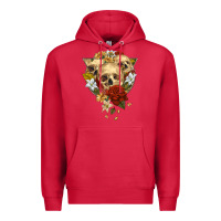 Cardinal Triangle Flower Skeletons Premium Hoodie - RanaPortraitStore