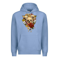 Colony Blue Triangle Flower Skeletons Premium Hoodie - RanaPortraitStore
