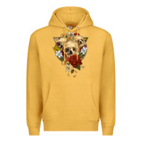 Mustard Triangle Flower Skeletons Premium Hoodie - RanaPortraitStore