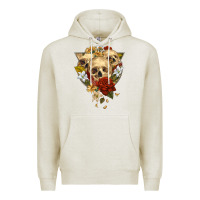 Oatmeal Heather Triangle Flower Skeletons Premium Hoodie - RanaPortraitStore