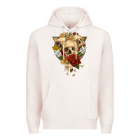 Pale Pink Triangle Flower Skeletons Premium Hoodie - RanaPortraitStore
