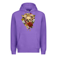 Purple Triangle Flower Skeletons Premium Hoodie - RanaPortraitStore