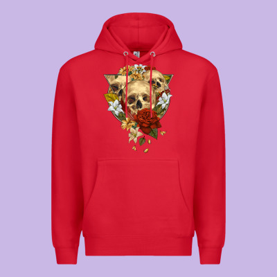 Premium Hoodie Triangle Flower Skeletons