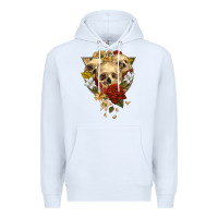 White Triangle Flower Skeletons Premium Hoodie - RanaPortraitStore