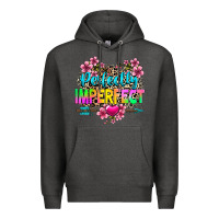 Charcoal Heather perfectly imperfect Premium Hoodie - texasbilliewilder