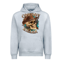 Heather Grey cowboy killer with skull Urban Hoodie - texasbilliewilder