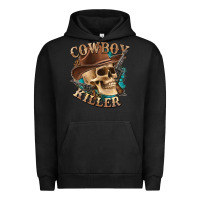 Pigment Black cowboy killer with skull Urban Hoodie - texasbilliewilder