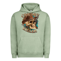 Pigment Oil Green cowboy killer with skull Urban Hoodie - texasbilliewilder