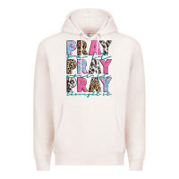 Pale Pink pray on it pray over it pray throught it Premium Hoodie - texasbilliewilder