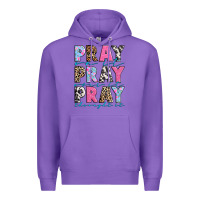 Purple pray on it pray over it pray throught it Premium Hoodie - texasbilliewilder