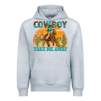 Heather Grey cowboy take me away Urban Hoodie - texasbilliewilder