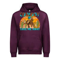 Mauve Wine cowboy take me away Urban Hoodie - texasbilliewilder