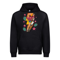 Black cowgirl with lightning bolt Urban Hoodie - texasbilliewilder