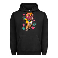 Pigment Black cowgirl with lightning bolt Urban Hoodie - texasbilliewilder