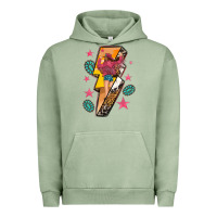 Pigment Oil Green cowgirl with lightning bolt Urban Hoodie - texasbilliewilder