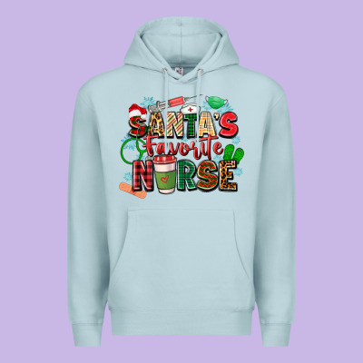 Santa's Favorite Nurse Premium Hoodie Designed By Zillion Design Studio