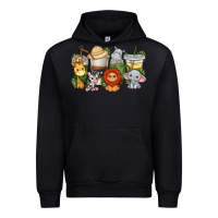 Black cute baby safari animals coffee cups Urban Hoodie - texasbilliewilder