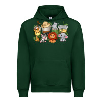 Forest Green cute baby safari animals coffee cups Urban Hoodie - texasbilliewilder