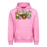 Fuchsia Pink cute baby safari animals coffee cups Urban Hoodie - texasbilliewilder