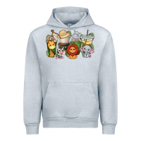 Heather Grey cute baby safari animals coffee cups Urban Hoodie - texasbilliewilder