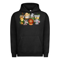 Pigment Black cute baby safari animals coffee cups Urban Hoodie - texasbilliewilder