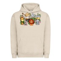 Pigment French Oak cute baby safari animals coffee cups Urban Hoodie - texasbilliewilder