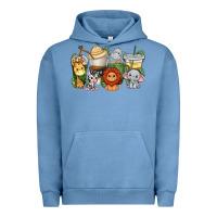 Pigment Pebble Blue cute baby safari animals coffee cups Urban Hoodie - texasbilliewilder