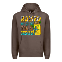 Coffee raised on sweet tea and jesus Premium Hoodie - texasbilliewilder