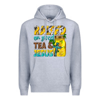 Heather Grey raised on sweet tea and jesus Premium Hoodie - texasbilliewilder