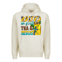 Oatmeal Heather raised on sweet tea and jesus Premium Hoodie - texasbilliewilder