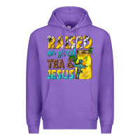 Purple raised on sweet tea and jesus Premium Hoodie - texasbilliewilder