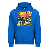 Cobalt cowhide farm truck with farm animals Urban Hoodie - texasbilliewilder