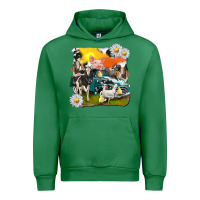 Emerald cowhide farm truck with farm animals Urban Hoodie - texasbilliewilder