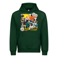Forest Green cowhide farm truck with farm animals Urban Hoodie - texasbilliewilder