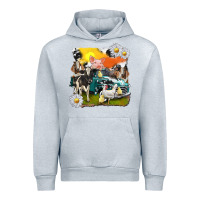 Heather Grey cowhide farm truck with farm animals Urban Hoodie - texasbilliewilder