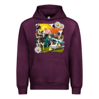 Mauve Wine cowhide farm truck with farm animals Urban Hoodie - texasbilliewilder