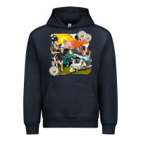 Navy cowhide farm truck with farm animals Urban Hoodie - texasbilliewilder