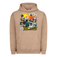 Pigment Burro cowhide farm truck with farm animals Urban Hoodie - texasbilliewilder