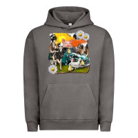 Pigment Tornado cowhide farm truck with farm animals Urban Hoodie - texasbilliewilder