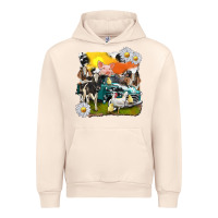 Sandshell cowhide farm truck with farm animals Urban Hoodie - texasbilliewilder