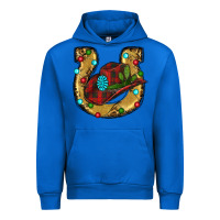 Cobalt Christmas Horseshoe Urban Hoodie - RanaPortraitStore