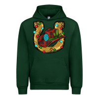 Forest Green Christmas Horseshoe Urban Hoodie - RanaPortraitStore