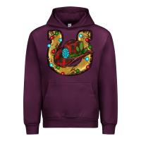 Mauve Wine Christmas Horseshoe Urban Hoodie - RanaPortraitStore