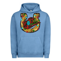 Pigment Pebble Blue Christmas Horseshoe Urban Hoodie - RanaPortraitStore