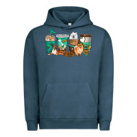 Pigment Midnight Navy dog coffee cups Urban Hoodie - texasbilliewilder