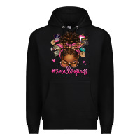Black small business afro messy bun Premium Hoodie - texasbilliewilder