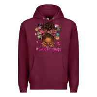 Burgundy small business afro messy bun Premium Hoodie - texasbilliewilder