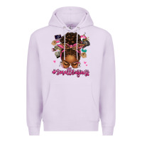 Lilac small business afro messy bun Premium Hoodie - texasbilliewilder