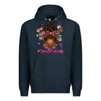 Navy small business afro messy bun Premium Hoodie - texasbilliewilder